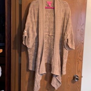 Size 3X 10 shrug/cover up tan